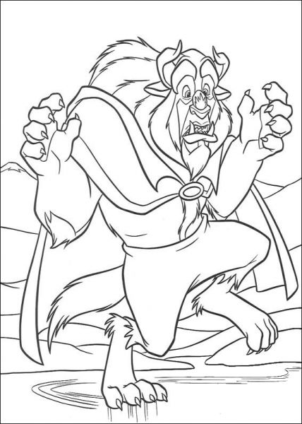 Beast is confused coloring page image