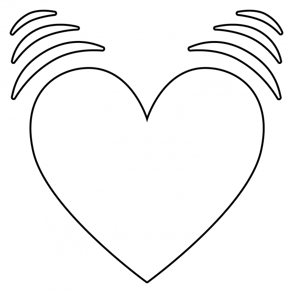 Beating Heart Emoji coloring page image