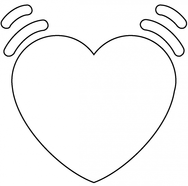 Beating Heart Emoji coloring page image