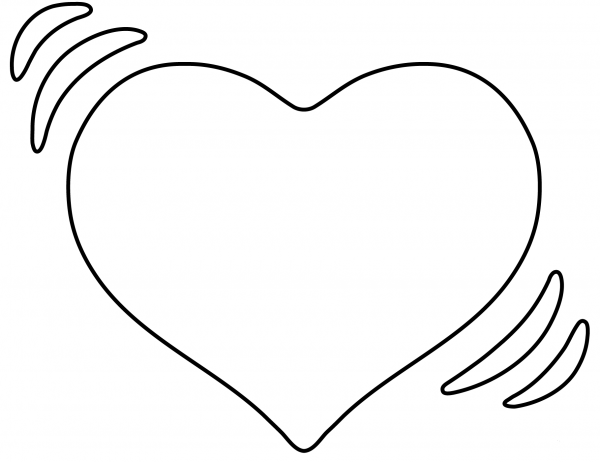 Beating Heart Emoji coloring page image