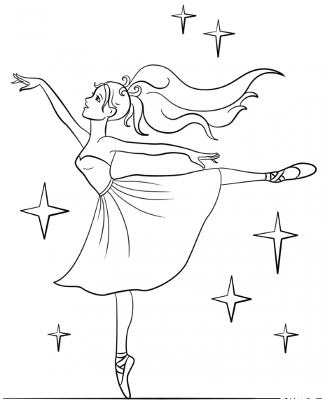 Beautiful Ballerina coloring page image