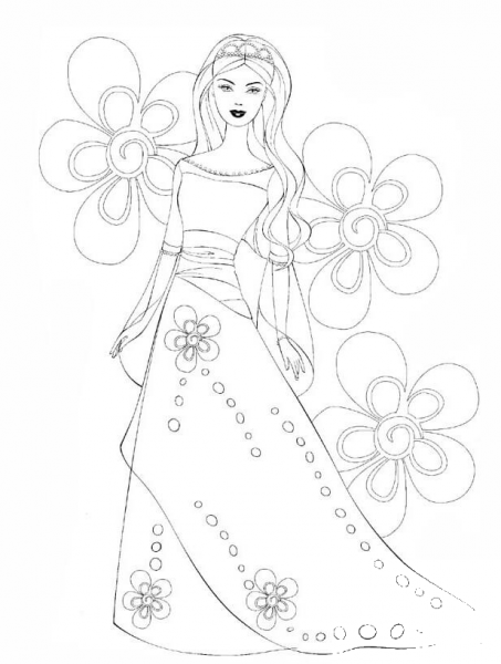 Beautiful Barbie coloring page image