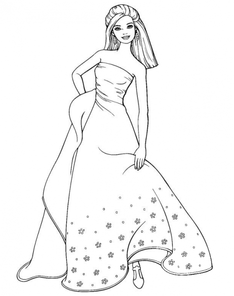 Beautiful Barbie coloring page image