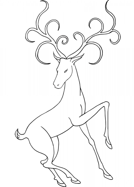 Beautiful Deer coloring page image