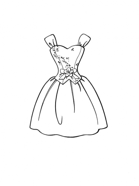 Beautiful Dress  coloring page image