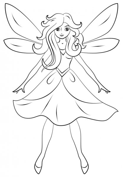 Beautiful Fairy coloring page image