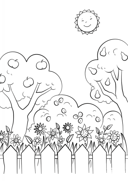Beautiful Garden coloring page image