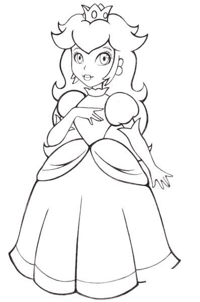 Beautiful Princess Peach  coloring page image