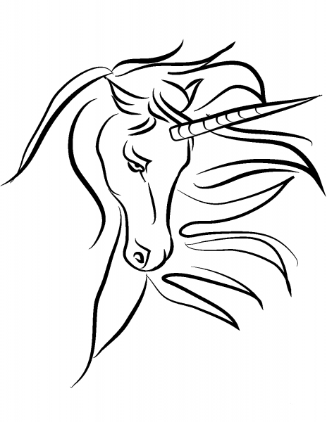 Beautiful Unicorn coloring page image