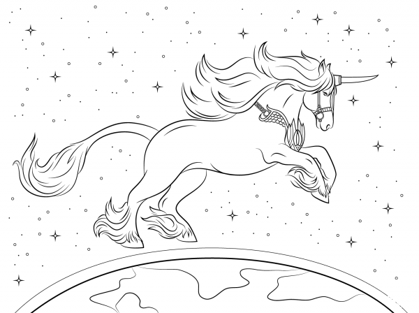 Beautiful Unicorn coloring page image