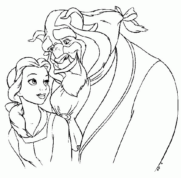 Beauty and the Beast coloring page image