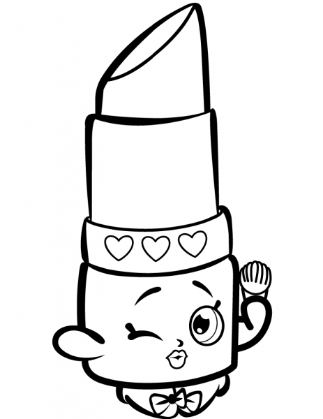 Beauty Lippy Lips Shopkin coloring page image