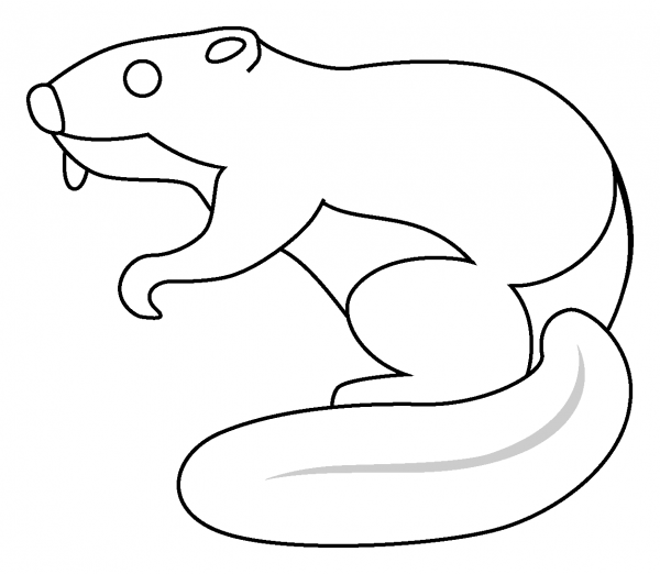 Beaver Emoji coloring page image