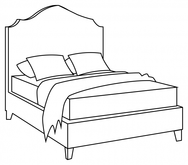 Bed coloring page image