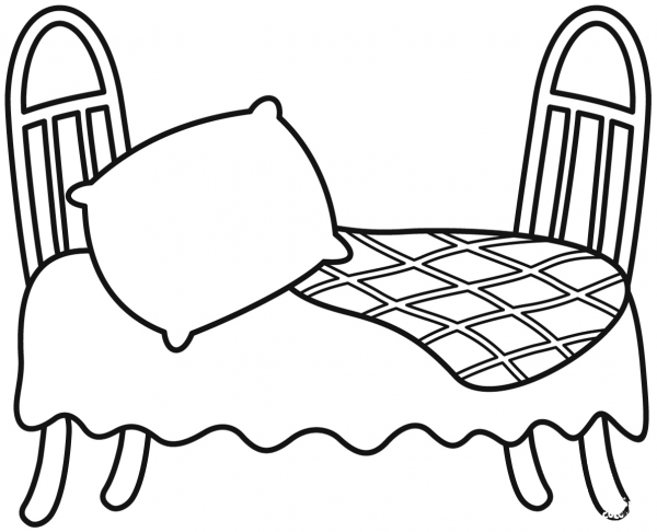 Bed coloring page image
