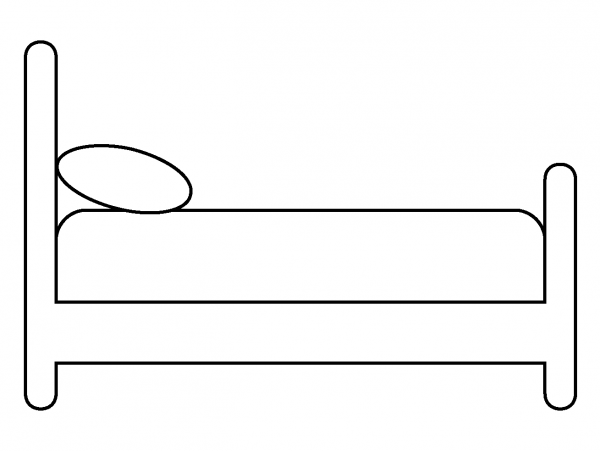Bed Emoji coloring page image