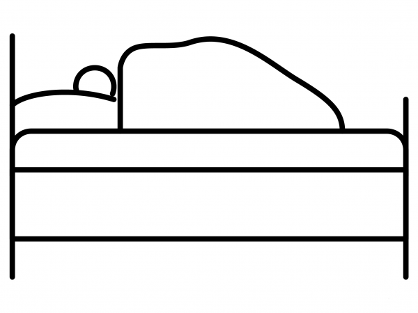 Bed Emoji coloring page image