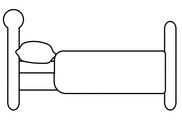 Bed Emoji coloring page image