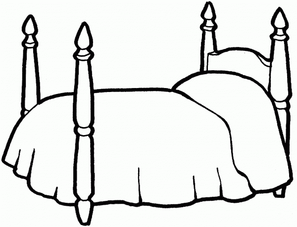 Bed For A Girl  coloring page image
