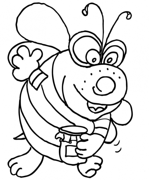 Bee coloring page image