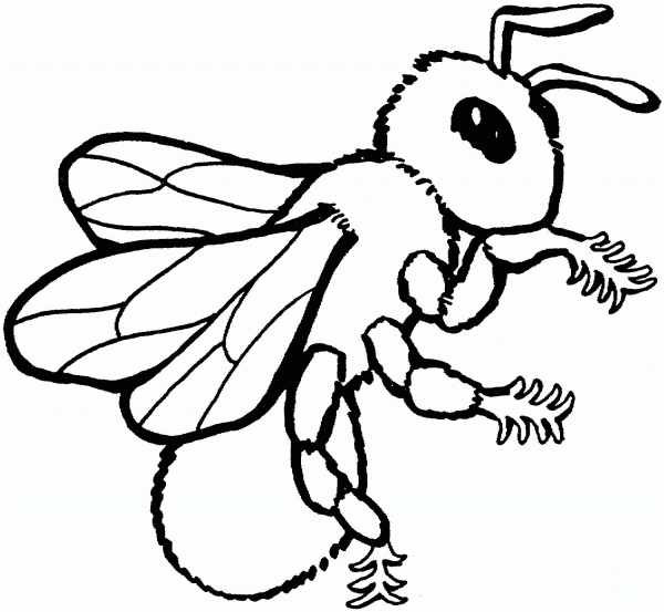 Bee coloring page image