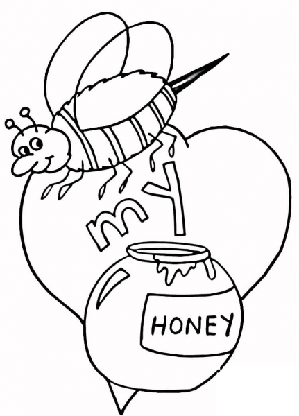 Bee My Honey   coloring page image