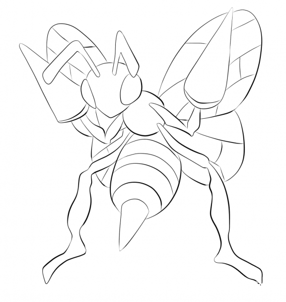 Beedrill coloring page image