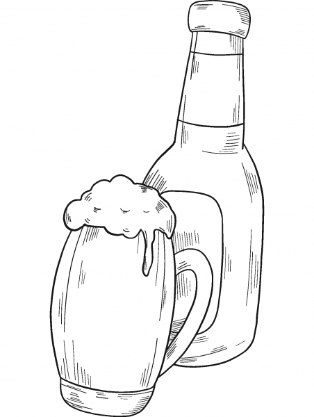 Beer coloring page image