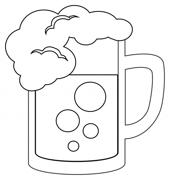 Beer Mug coloring page image