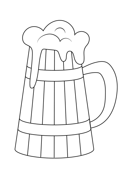 Beer Mug coloring page image