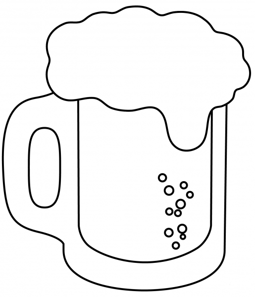 Beer Mug Emoji coloring page image