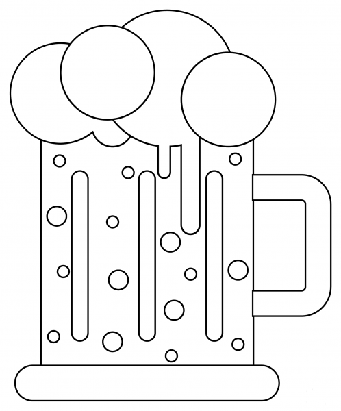 Beer Stein coloring page image