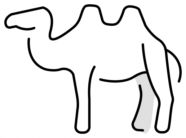 Two Hump Camel Emoji coloring page image