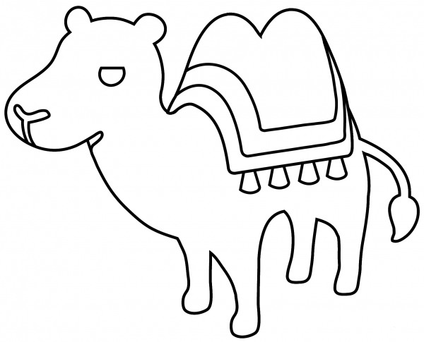 Two Hump Camel Emoji coloring page image