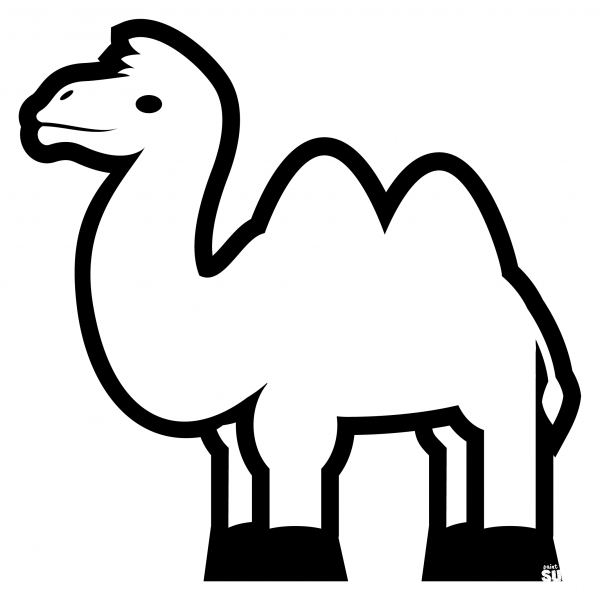 Two Hump Camel Emoji coloring page image