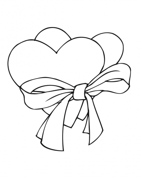 Two Loving Hearts  coloring page image