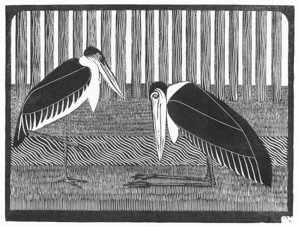 Two Maraboos coloring page image