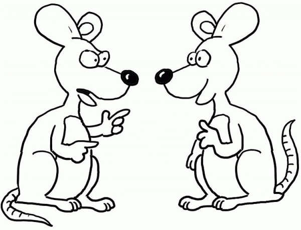 Two Mice Talk coloring page image
