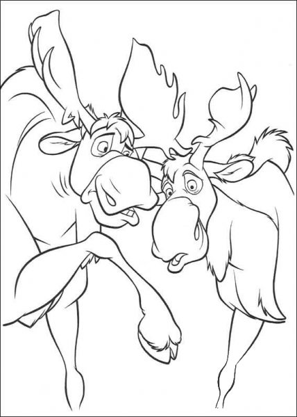 Two Moose  coloring page image