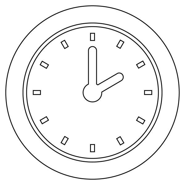 Two O’clock Emoji coloring page image