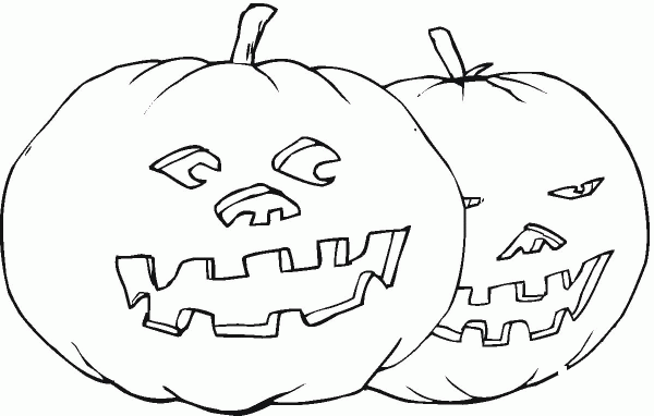 Two Pumpkins  coloring page image