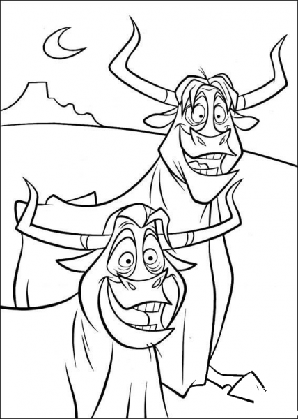 Two Smiling Cows  coloring page image