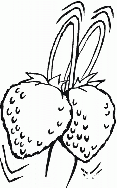 Two Strawberry coloring page image