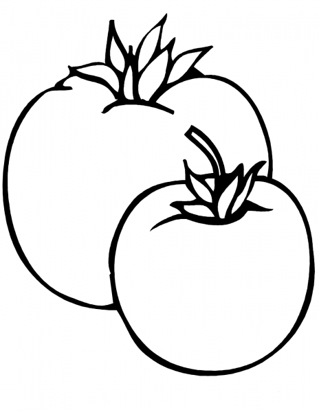 Two Tomatos coloring page image