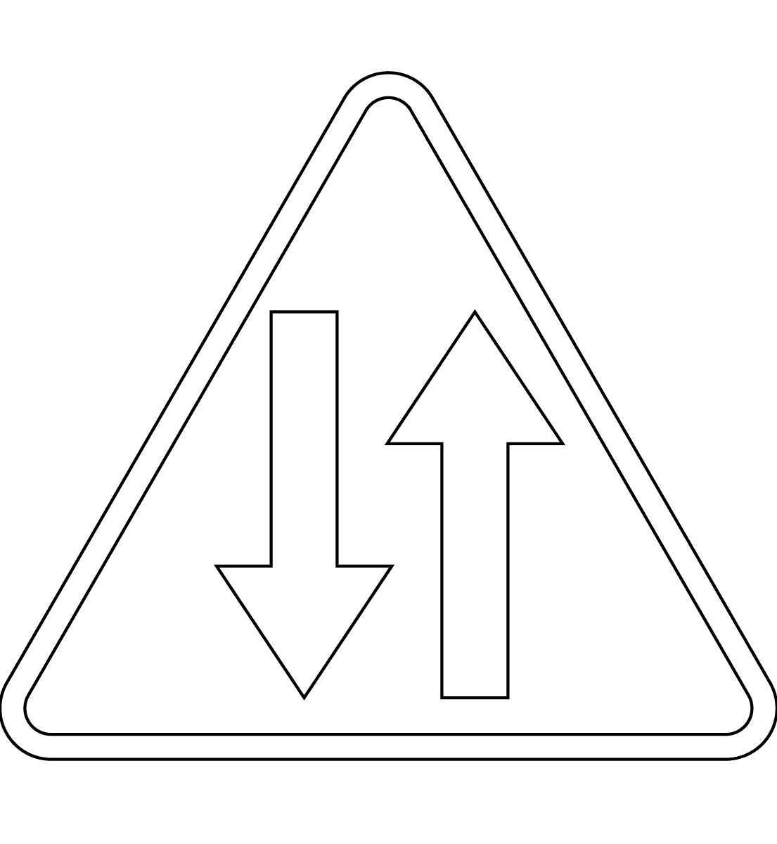 Two Way Traffic Ahead A-20 coloring page - ColouringPages