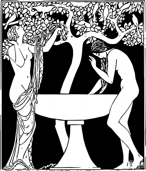 Two Women in Black and White Fixed coloring page image