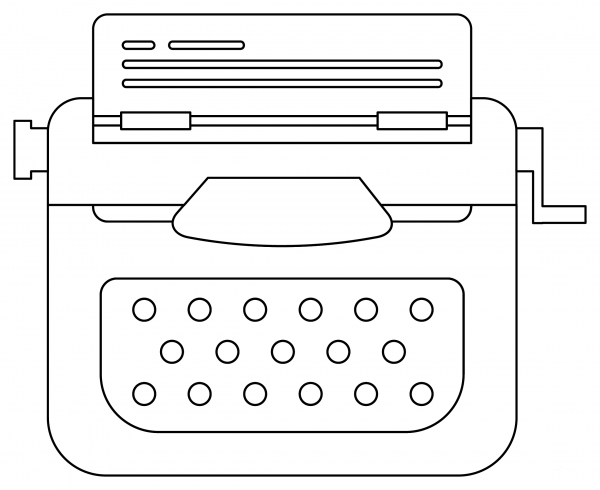 Typewriter coloring page image