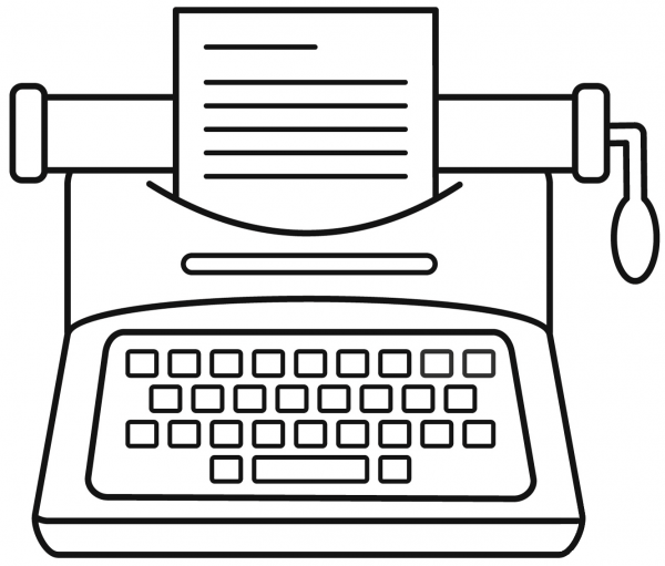 Typewriter coloring page image