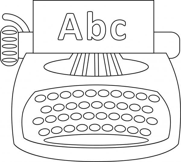 Typewriter coloring page image