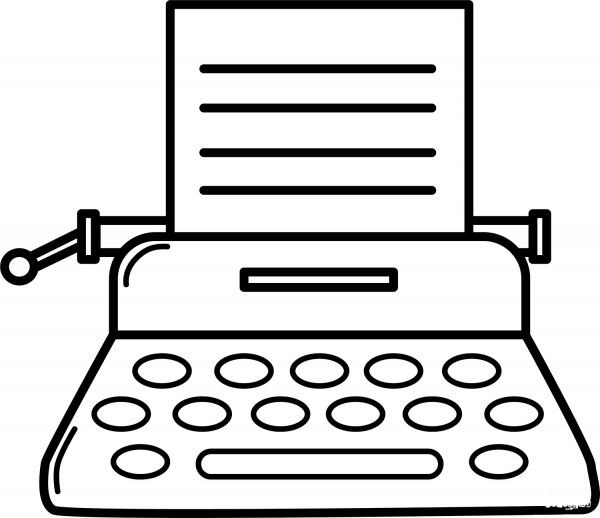 Typewriter coloring page image